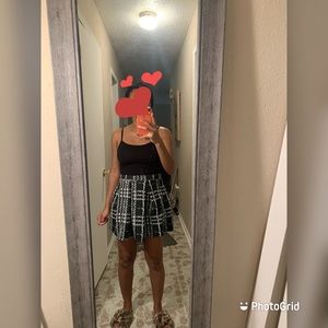 Black and White mini Skirt